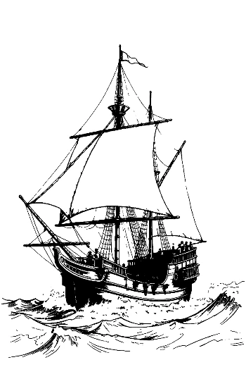 Pirate Ship Sailing Stormy Seas