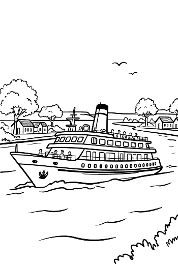 Scenic Ocean Cruise Near Rocky Shoreline Printable