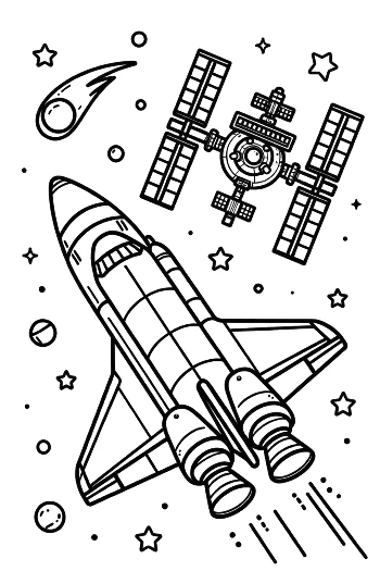 Cute Space Shuttle for Kids Printable