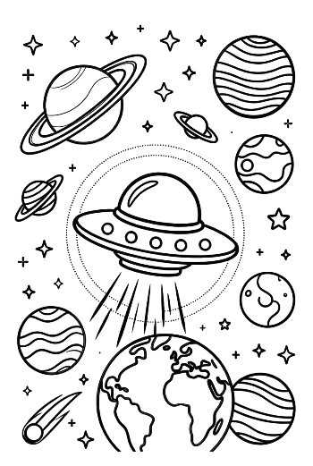 Download UFO to Color Printable