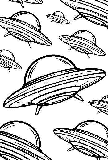 Fleet of UFOs Floating Playfully