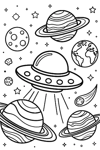 Free UFO Coloring Page Printable