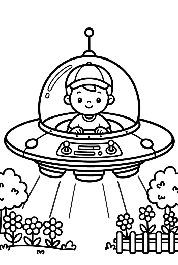 UFO Coloring Page Printable