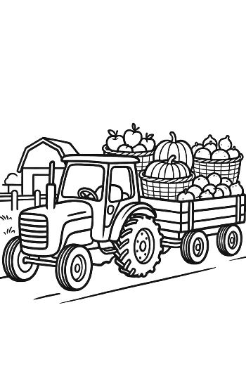 Free Farm Tractor Coloring Page Printable