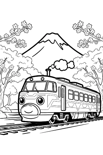 Easy Bullet Train Coloring Sheet Printable