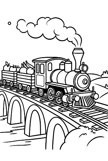 Easy Steam Engine to Color Printable
